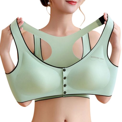 Plus Size M-7XL – 2022 New Arrival Plus Size Ice Silk Front Button Sleeping Yoga Bra