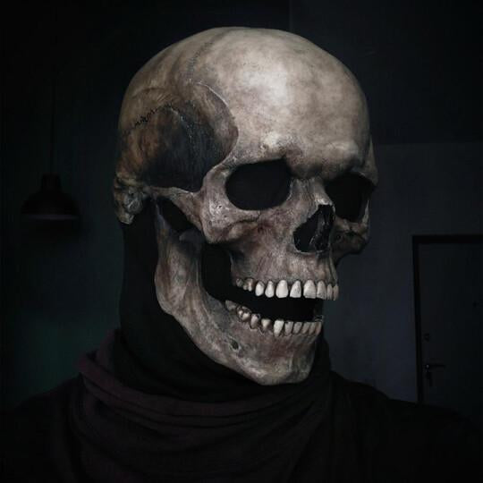 Full Head Skull Mask/Helmet With Movable Jaw