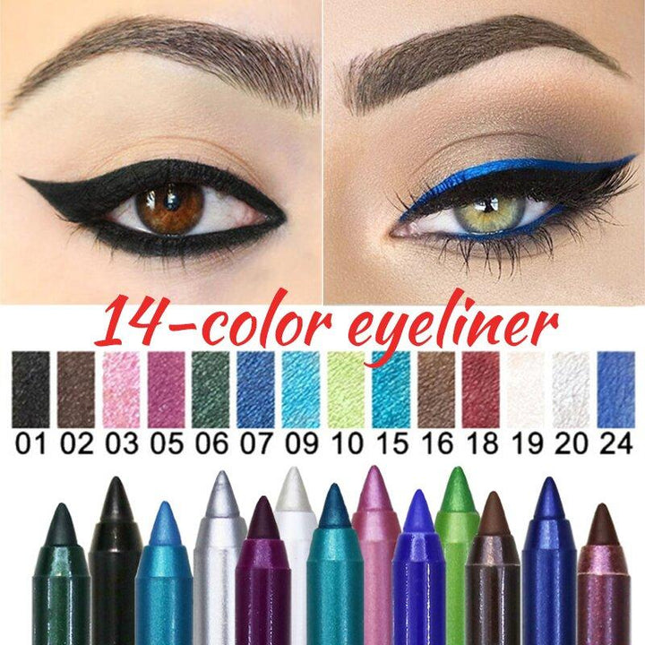 ONLY ABOUT $2 EACH 14 PCS 2-IN-1 LONG LASTING WATERPROOF EYELINER/EYE SHADOW PEN