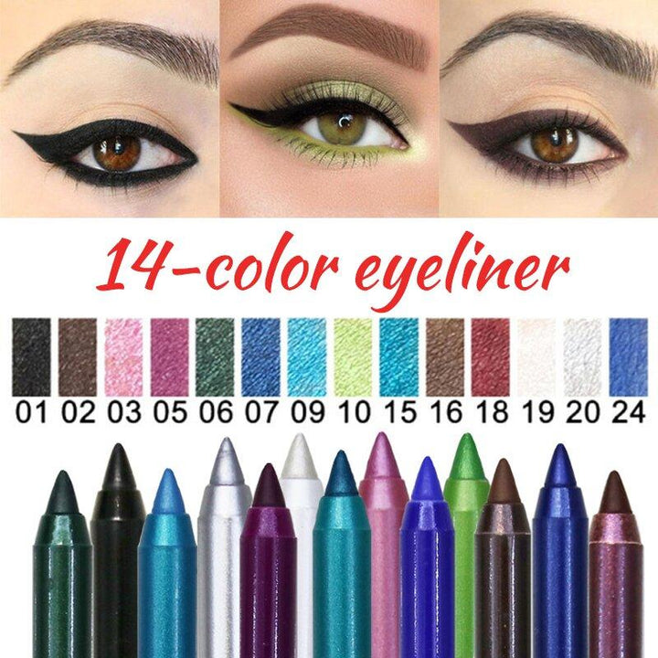 ONLY ABOUT $2 EACH 14 PCS 2-IN-1 LONG LASTING WATERPROOF EYELINER/EYE SHADOW PEN