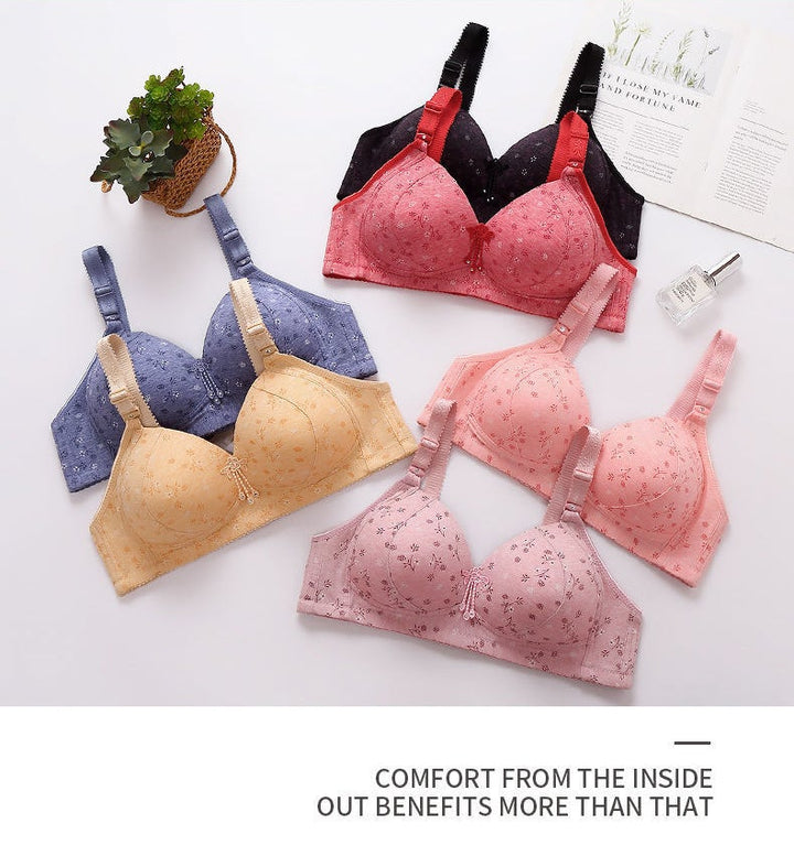 Oversize womens front button printed bra