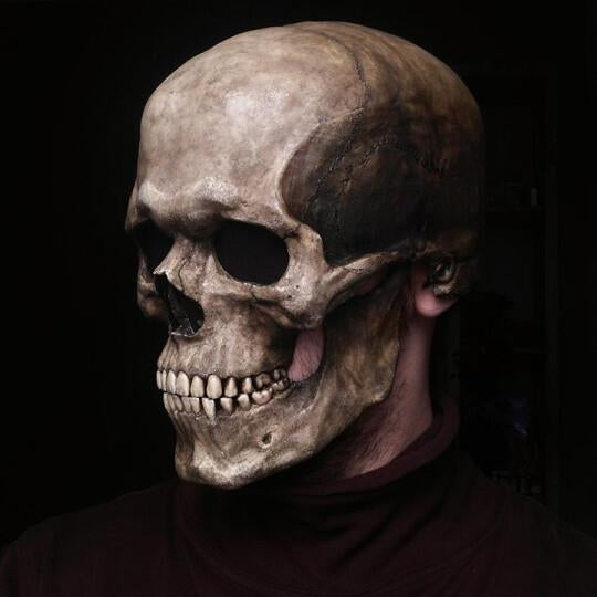 Full Head Skull Mask/Helmet With Movable Jaw