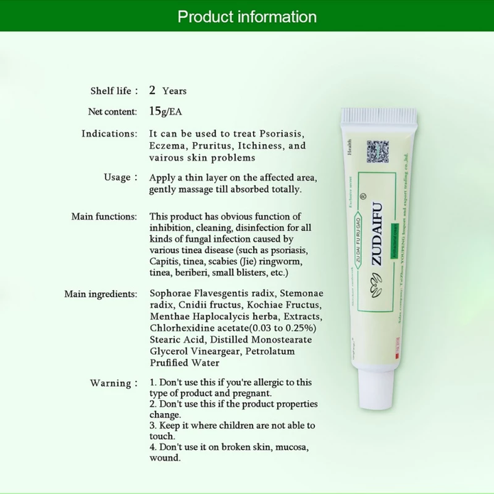 Psoriasis Cream Skin Care Dermatitis Eczema Treatment Anti itch Chinese Zu Doctor Herbal Antibacterial Ointment