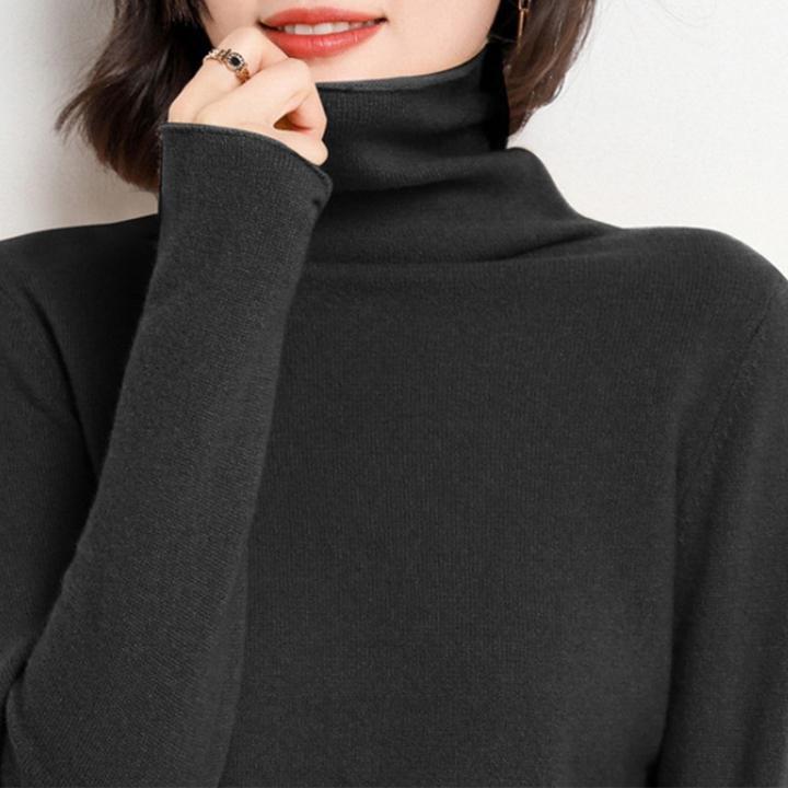 Women s slim fit cashmere blend sweater pullover turtleneck sweater