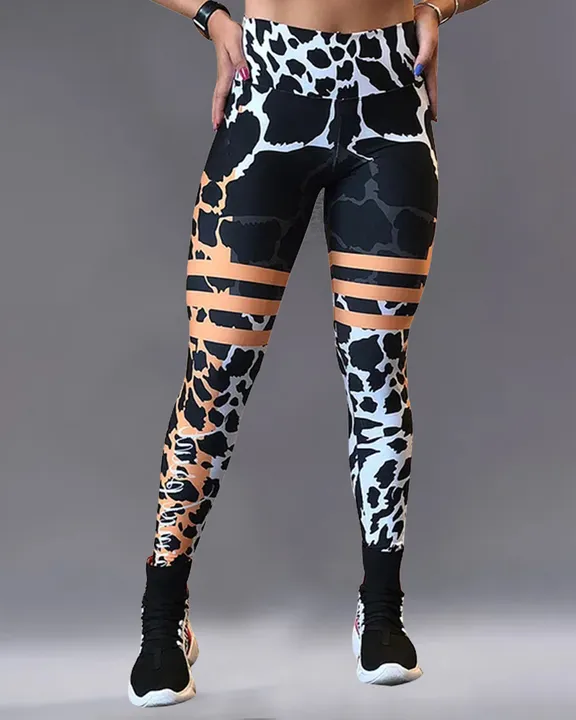 Allover Print High Waist Sports Leggings