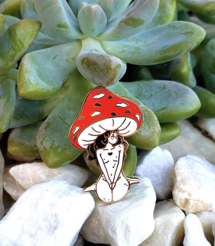 Mushroom Girl Hard Enamel Pin