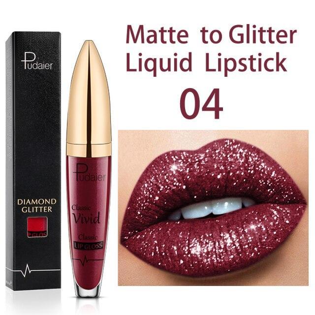 2021 PU LONG LASTING WATERPROOF DIAMOND SHIMMER METALLIC LIPCOLOR