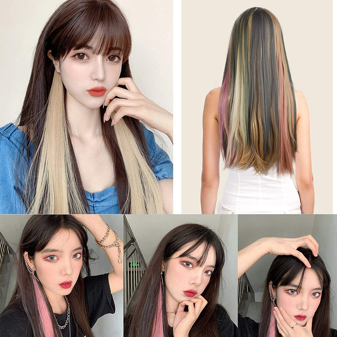 Colorful Hair Extensions Synthetic Hairpieces