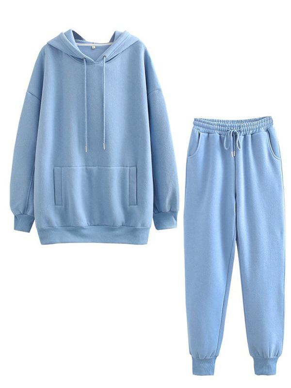 Casual Home Outfits Hooded Sweatshirt Set