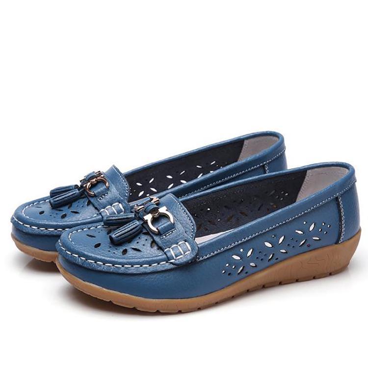 WOMENS HOLLOW SOFT LEATHER BREATHABLE MOCCASINS SANDALS 2022