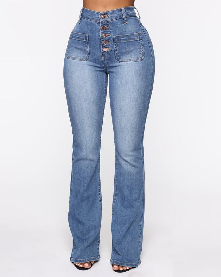 Shaping High Waist Flare Jeans