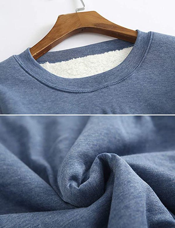 Love Casual Cotton Round Neck Solid Sweatshirt