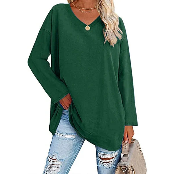 🔥Last Day Promotion-70% OFF💋Womens loose long sleeve fashion V-neck knit top