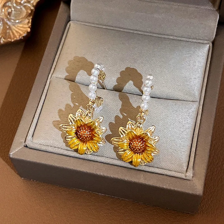 LAST DAY SALE - Fashion Sunflowers Necklace & Earrings 🌻🌼