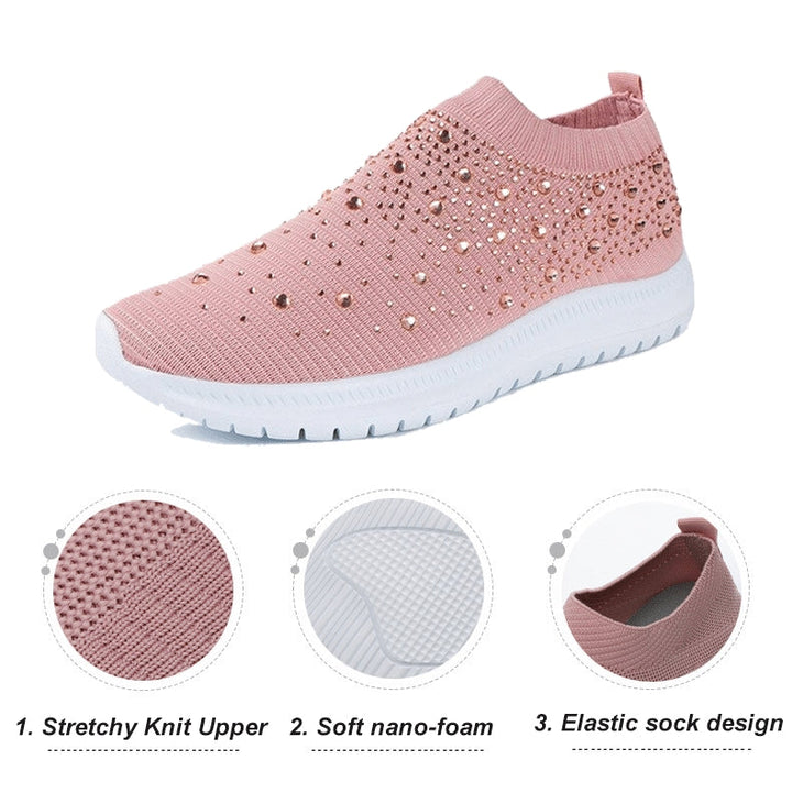 Womens Rhinestone Sports shoes Mesh shoes