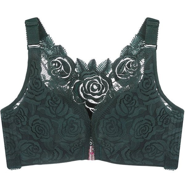 🎁 49% OFF🎁-- FitMe Rose Embroidery Front Closure Wirefree Bra