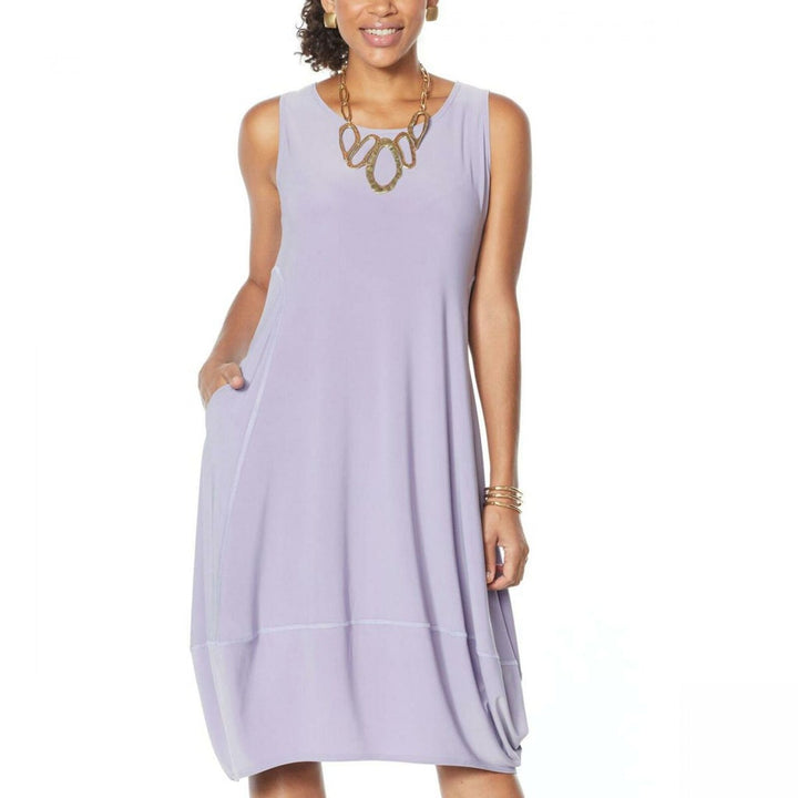 Matte Jersey Sleeveless Dress with Pockets