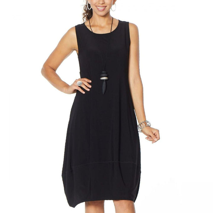 Matte Jersey Sleeveless Dress with Pockets