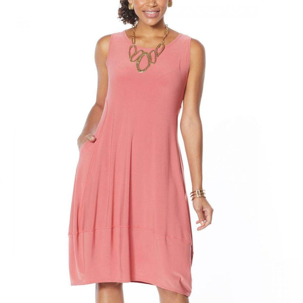 Matte Jersey Sleeveless Dress with Pockets