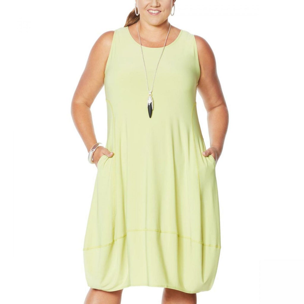 Matte Jersey Sleeveless Dress with Pockets