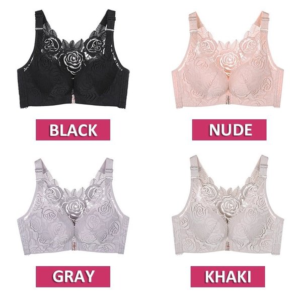 🎁 49% OFF🎁-- FitMe Rose Embroidery Front Closure Wirefree Bra