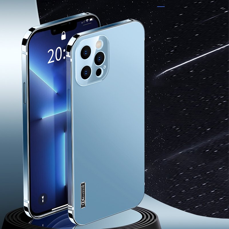 2021 Sierra Blue Stainless Steel Frame Matte Case Cover For iPhone