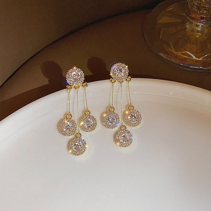 New Year Promotion 49% OFF-Zircon Round Petal Earrings