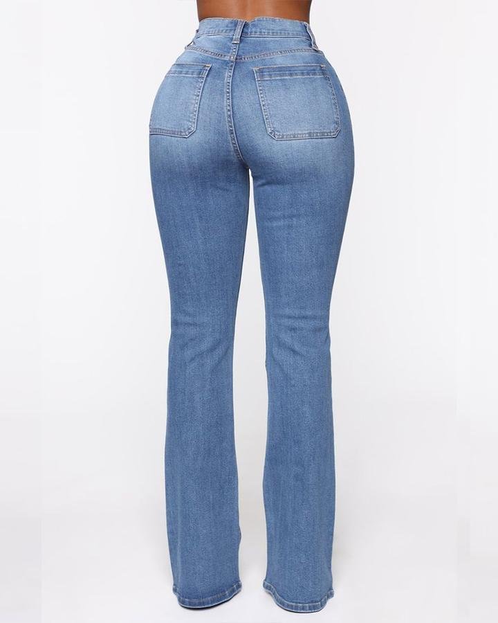 Shaping High Waist Flare Jeans