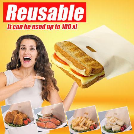 4Pcs Reusable Non Stick Toaster Bags