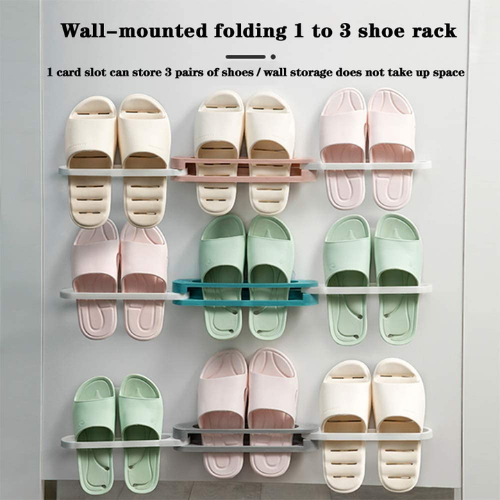 3 In 1 Drill Free Slippers Rack