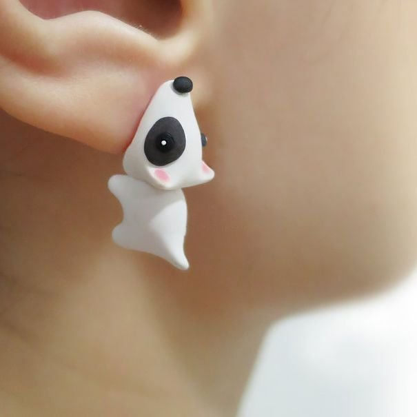 Cute animal bite earring