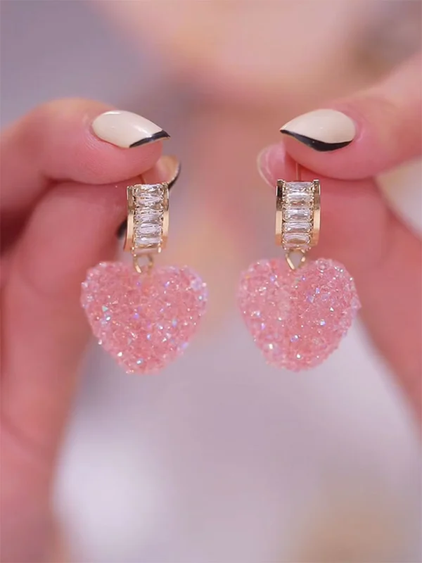 Fashion peach heart earrings