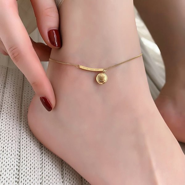 Geometric Smiley Necklace and Anklet