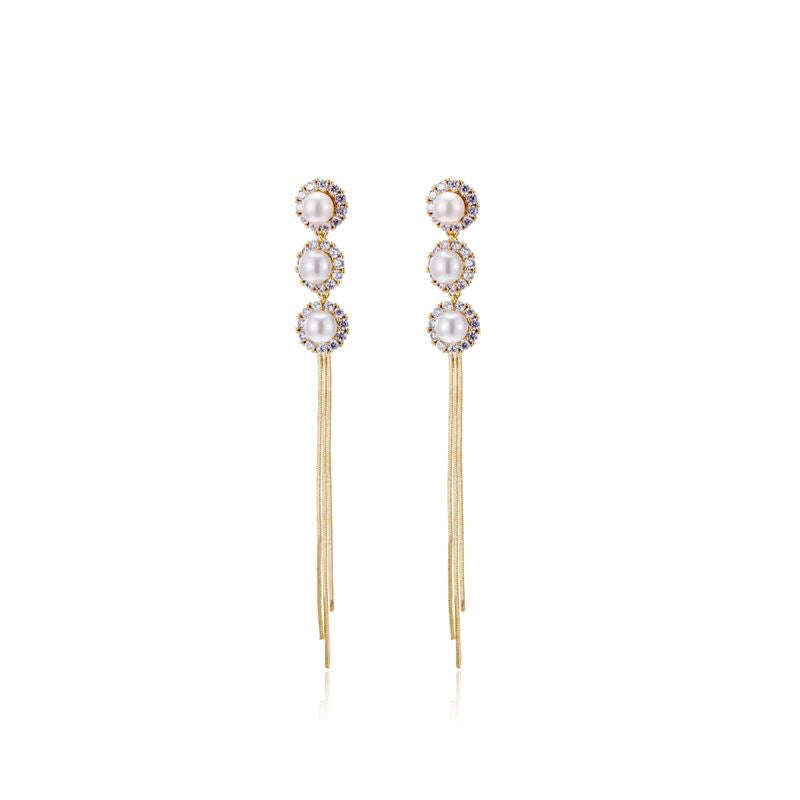 Pearl Tassel Earrings