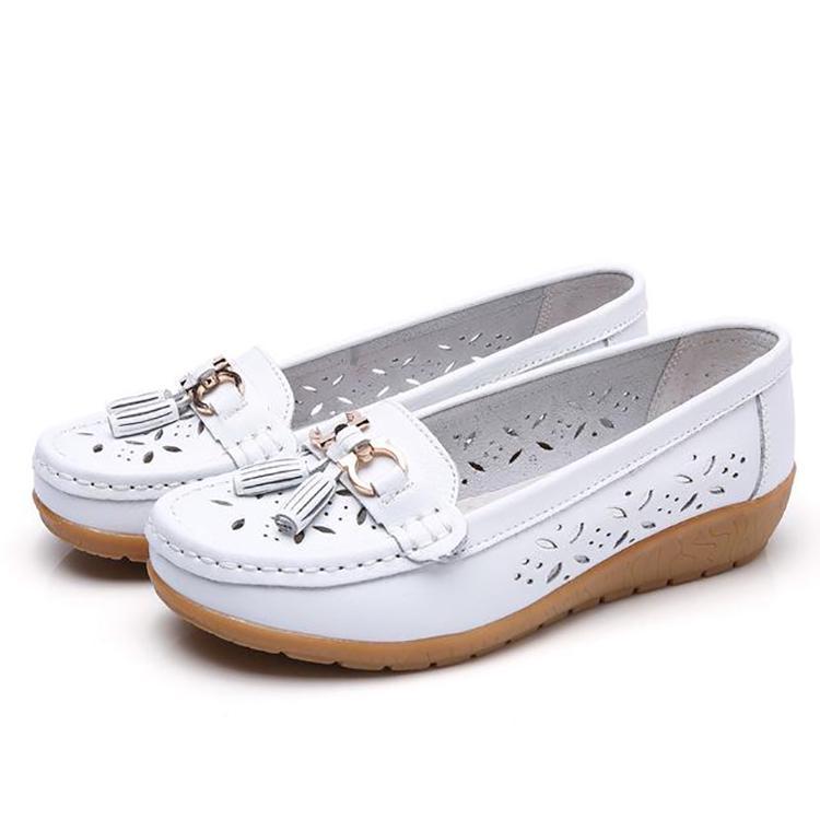 WOMENS HOLLOW SOFT LEATHER BREATHABLE MOCCASINS SANDALS 2022