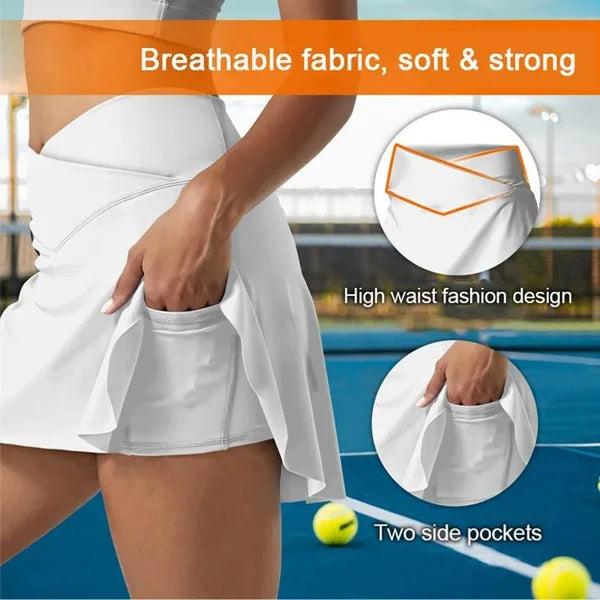 Fashion Womens Quick-Dry Tennis Pant-Skirts with Pockets