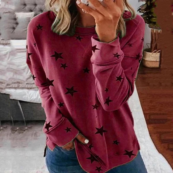 🔥Last day Sale OFF🔥-Oversized Long Sleeve Star T-Shirt