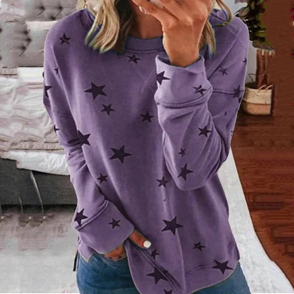 🔥Last day Sale OFF🔥-Oversized Long Sleeve Star T-Shirt