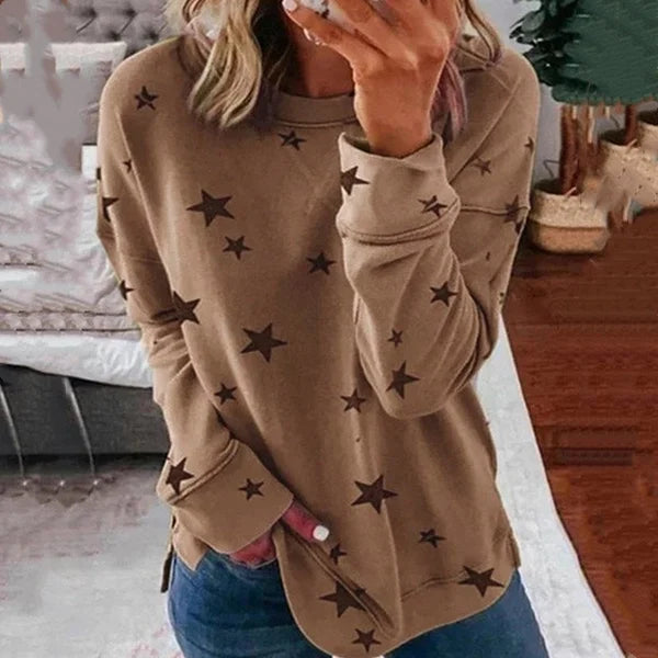 🔥Last day Sale OFF🔥-Oversized Long Sleeve Star T-Shirt