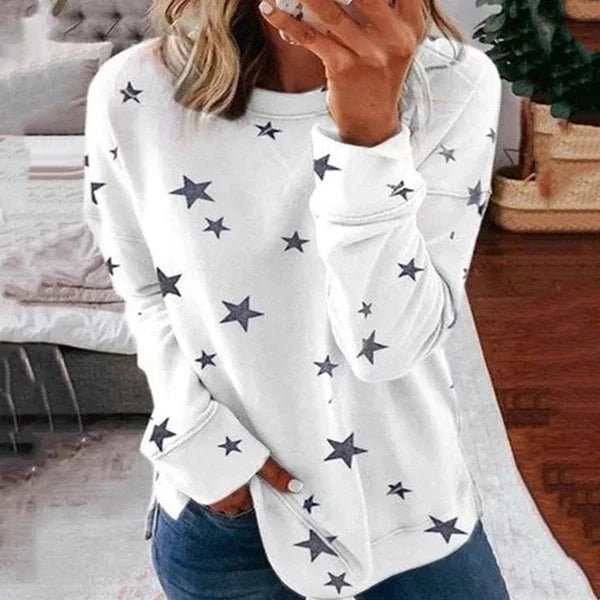 🔥Last day Sale OFF🔥-Oversized Long Sleeve Star T-Shirt