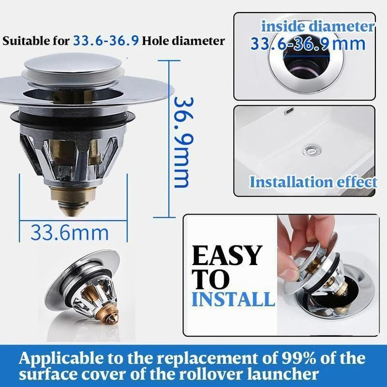 Universal Pop Up Sink Drain Filter Plug