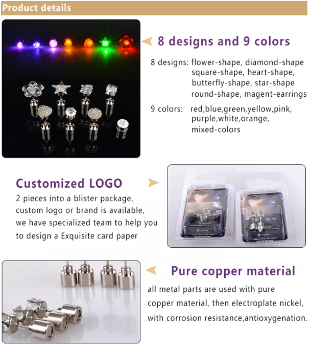 Changing Color Light Up LED Earrings