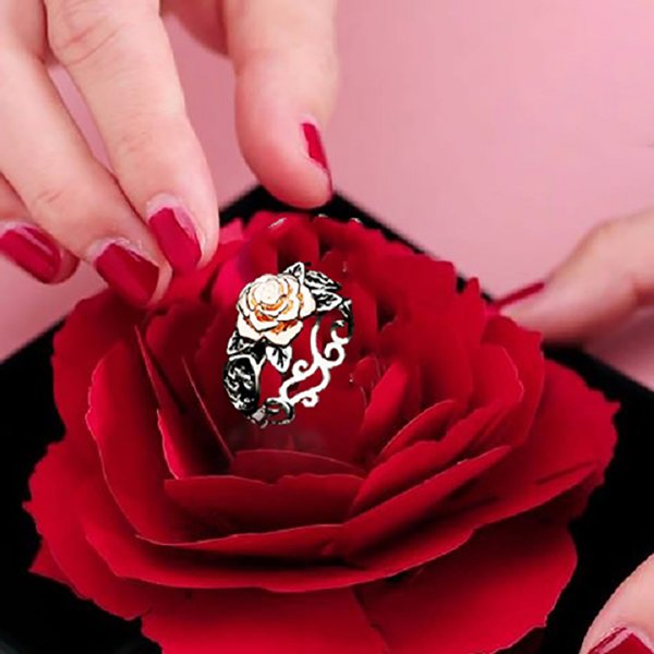 Exquisiter Forever Silver Rose Ring