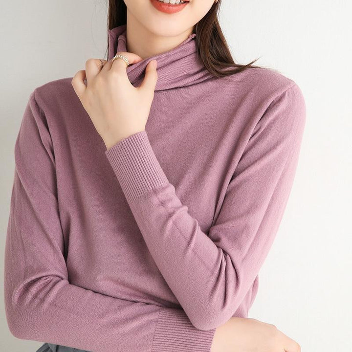 Women s slim fit cashmere blend sweater pullover turtleneck sweater