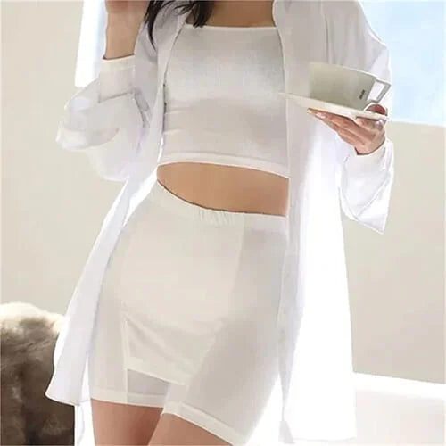 Double layer Front CrotchIce Silk Safety Shorts