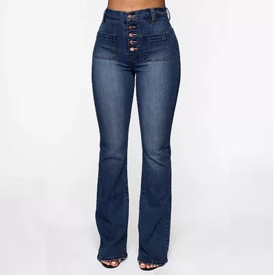 49% OFF🔥BUTTON FLY BOOTY SHAPING HIGH WAIST FLARE JEANS🔥