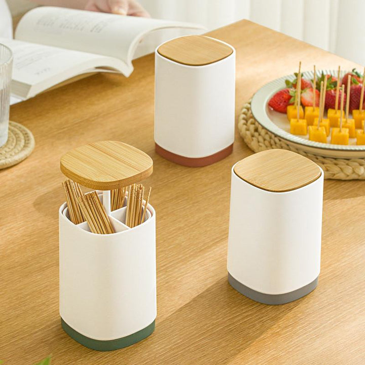 Automatic Pop Up Press Wooden eco friendly toothpick box