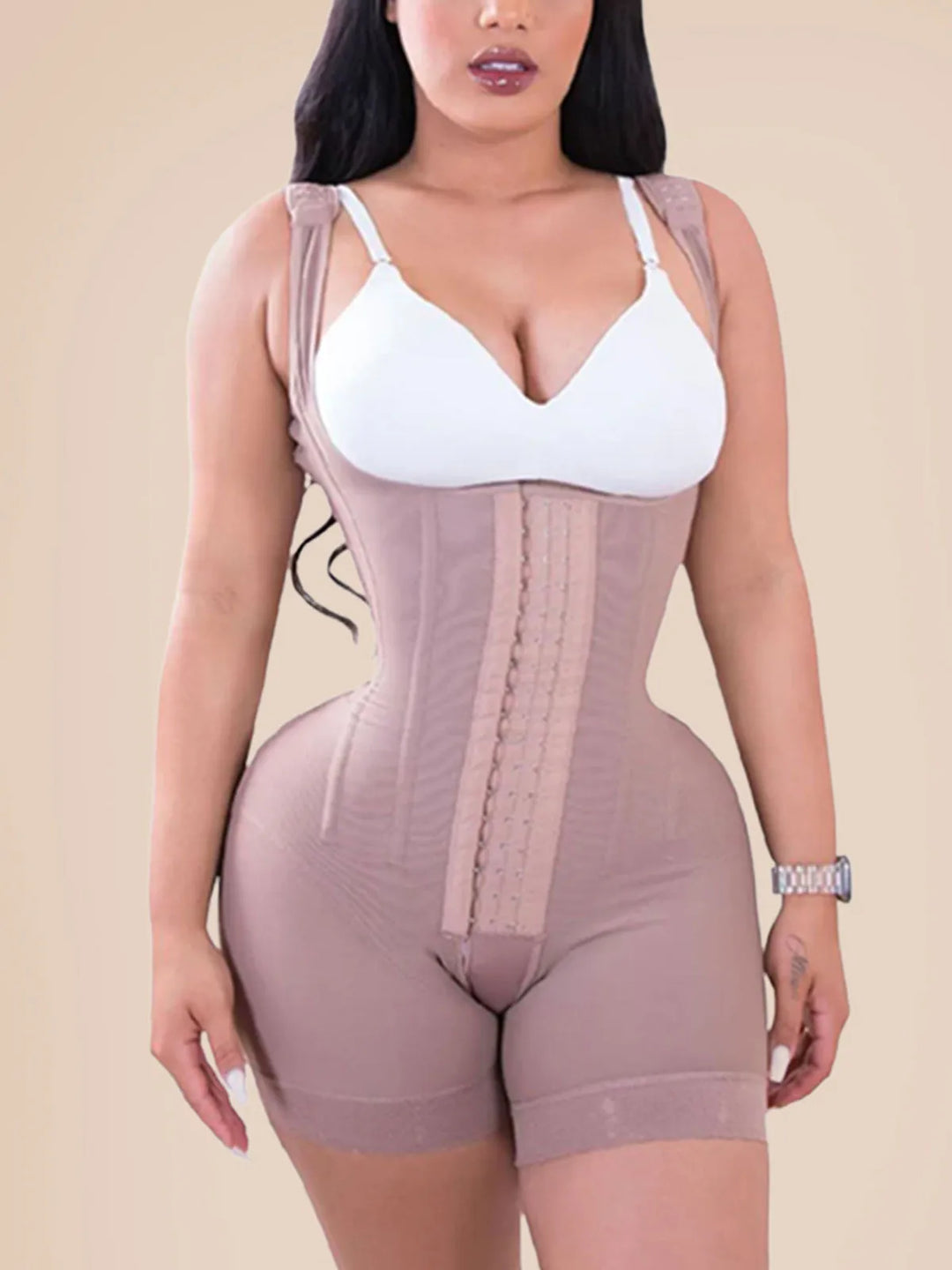 High Double Compression Garment Abdomen Control Hook And Eye Closure Tummy Control Adjustable Bodysuit