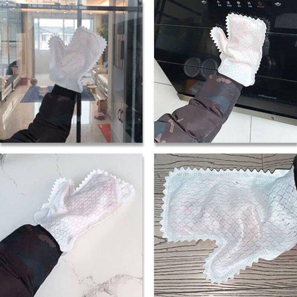 Fish Scale Cleaning Duster Gloves