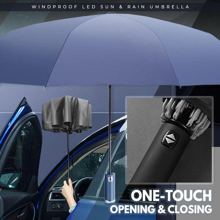 Windproof LED Sun Rain Umbrella